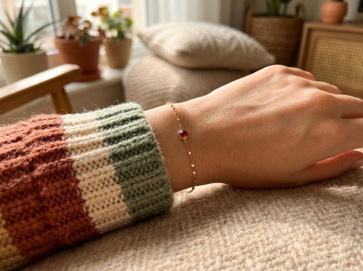 Birth Stone Bracelet – 14K Solid Gold Grandma Bracelet, Couple Bracelet, Custom Gift for 16th Birthday or Anniversary