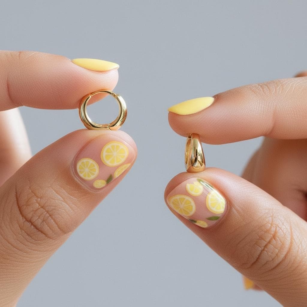 14k Solid Gold Teardrop Huggie Hoop Earrings