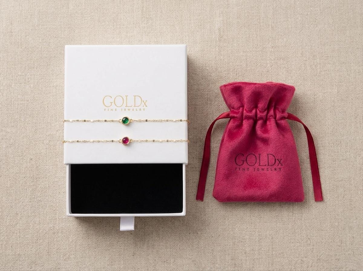 Birth Stone Bracelet – 14K Solid Gold Grandma Bracelet, Couple Bracelet, Custom Gift for 16th Birthday or Anniversary