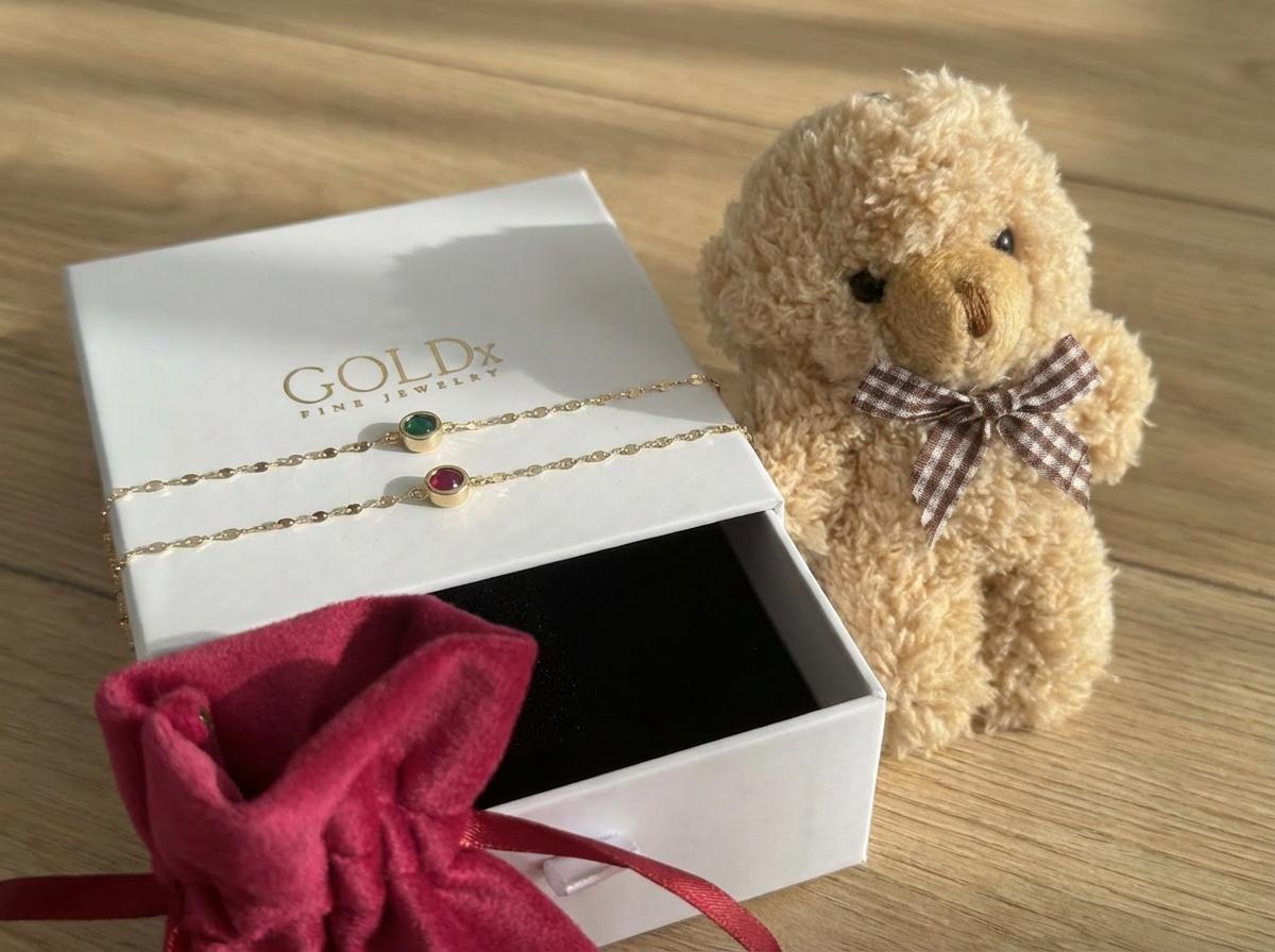 Birth Stone Bracelet – 14K Solid Gold Grandma Bracelet, Couple Bracelet, Custom Gift for 16th Birthday or Anniversary
