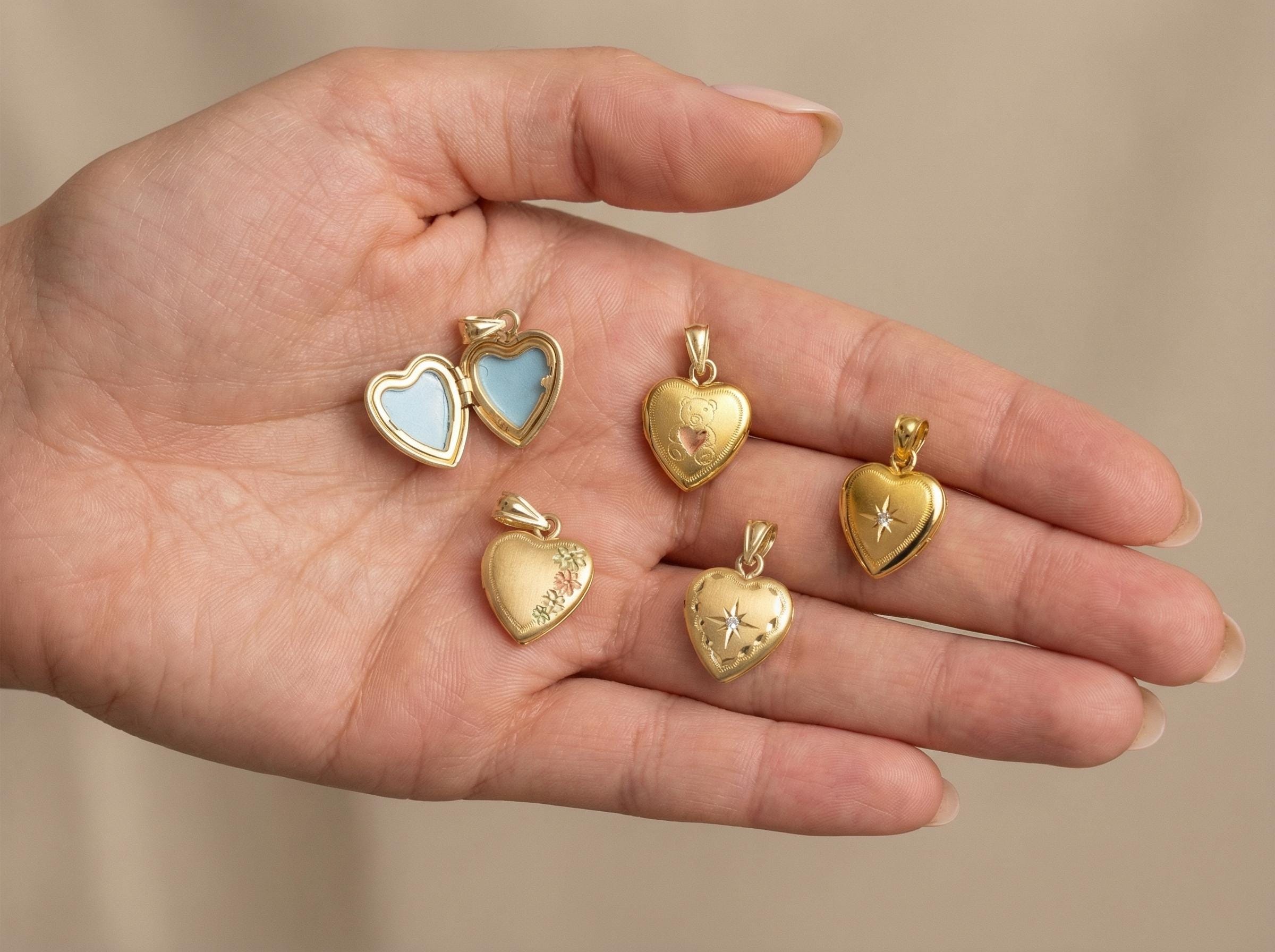 heart locket necklace worn on model showing delicate everyday jewelry elegant minimalist style