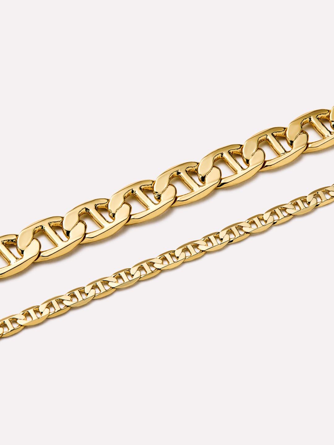 14K Gold Mariner Link Chain Necklace: Handmade 5mm Gold Jewelry