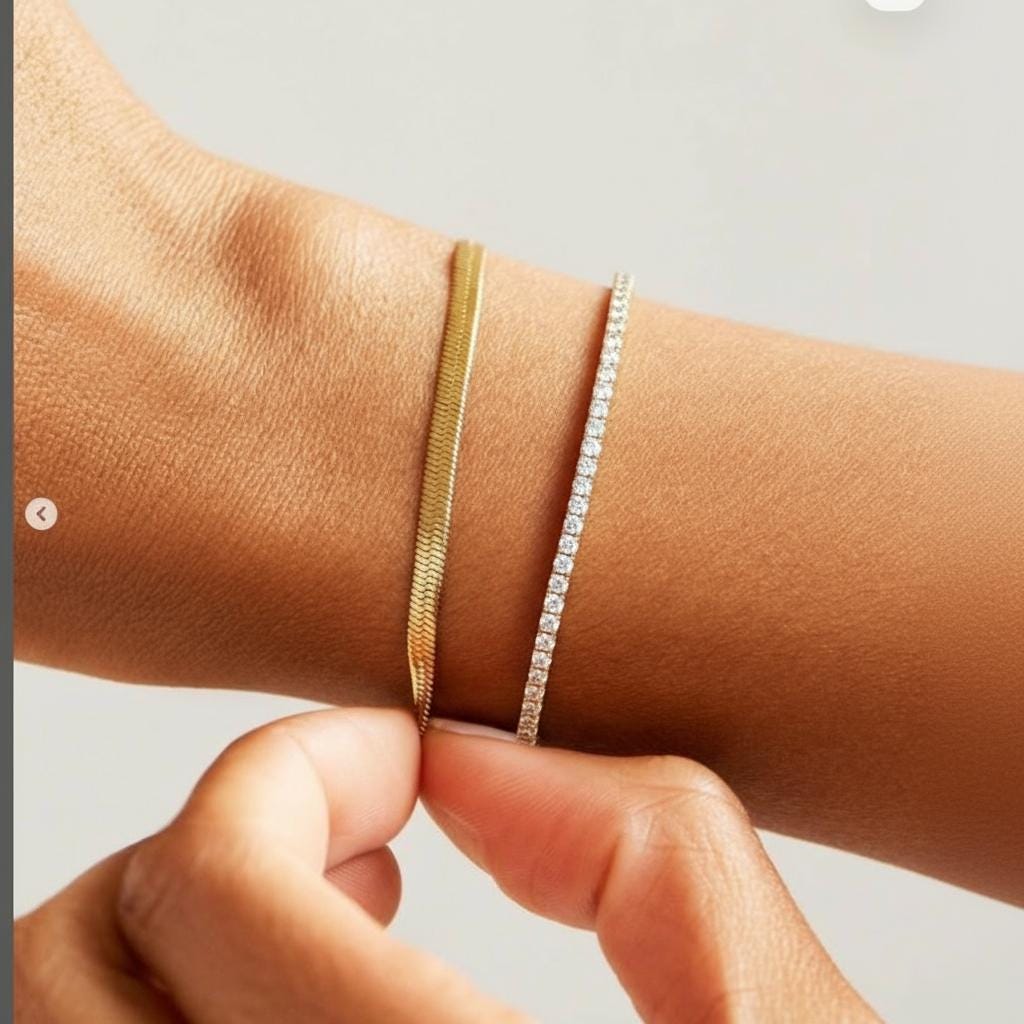 14K Solid Gold Moissanite Tennis Bracelet | 2mm, 2.5mm, 3mm | Round Cut Moissanite Bracelet | Wedding & Anniversary Gift for Her