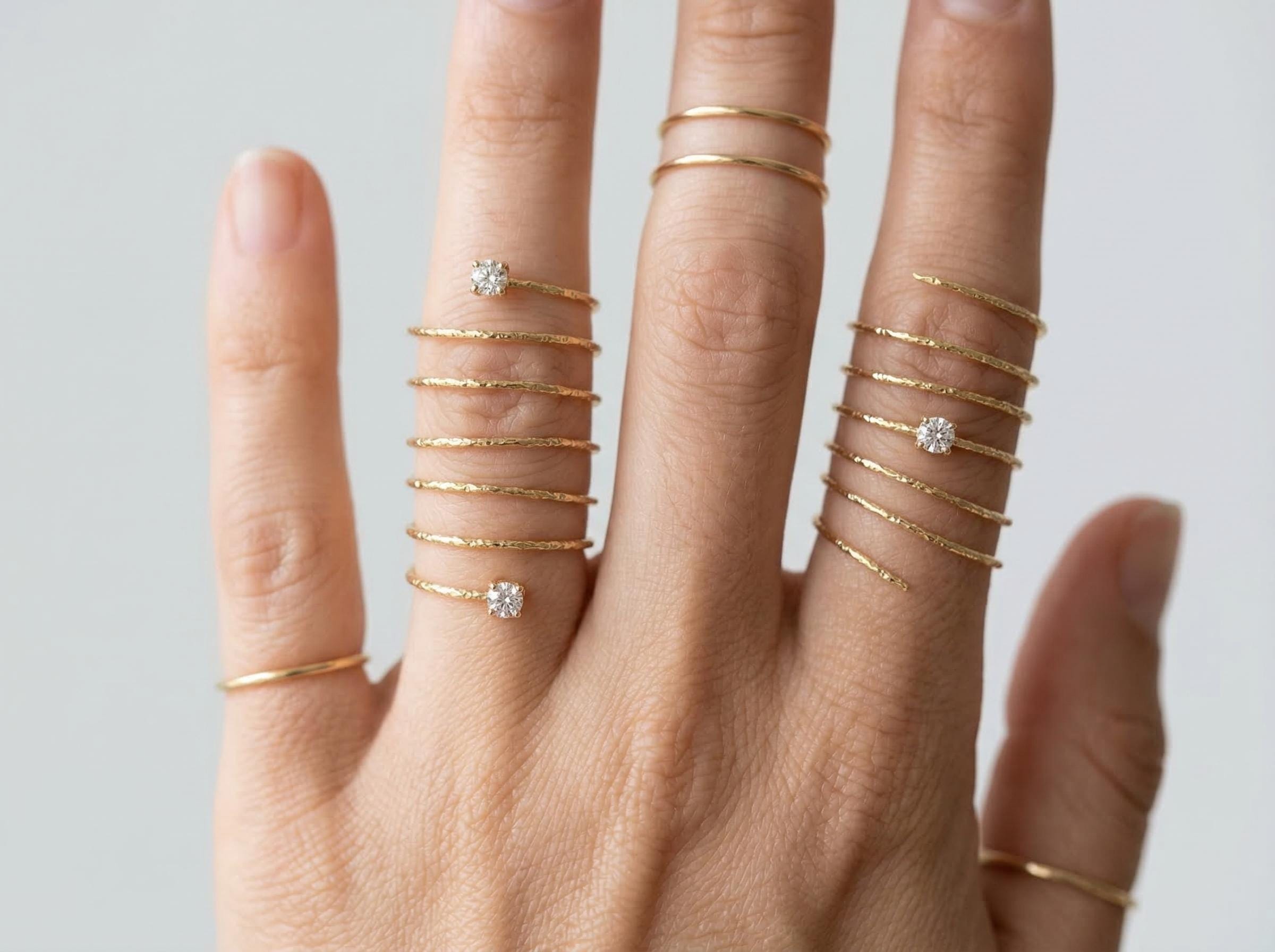 Sculptural Gold Ring – Organic Molten Band, Wide Wire Ring Adjustable, Handmade Minimal Statement Ring