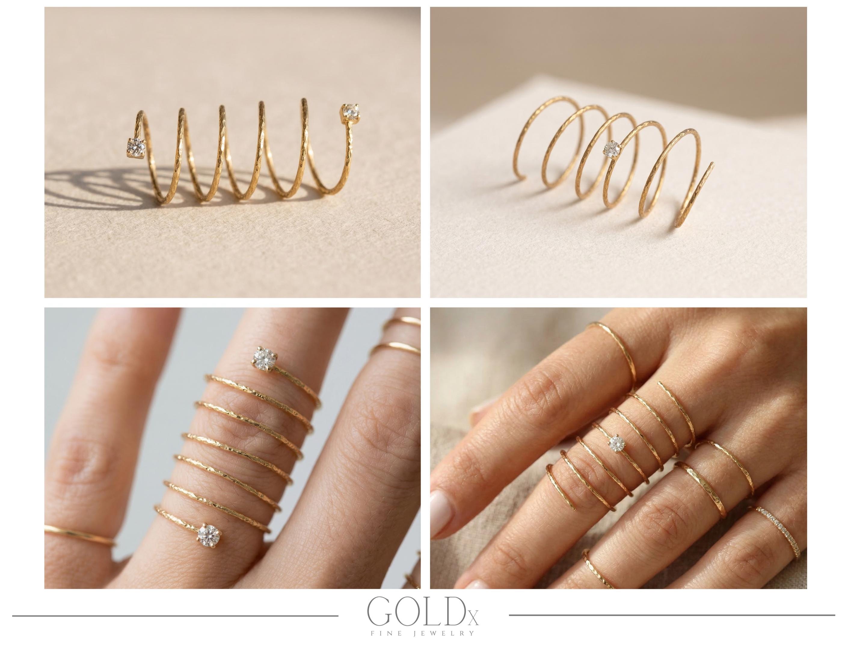 Sculptural Gold Ring – Organic Molten Band, Wide Wire Ring Adjustable, Handmade Minimal Statement Ring