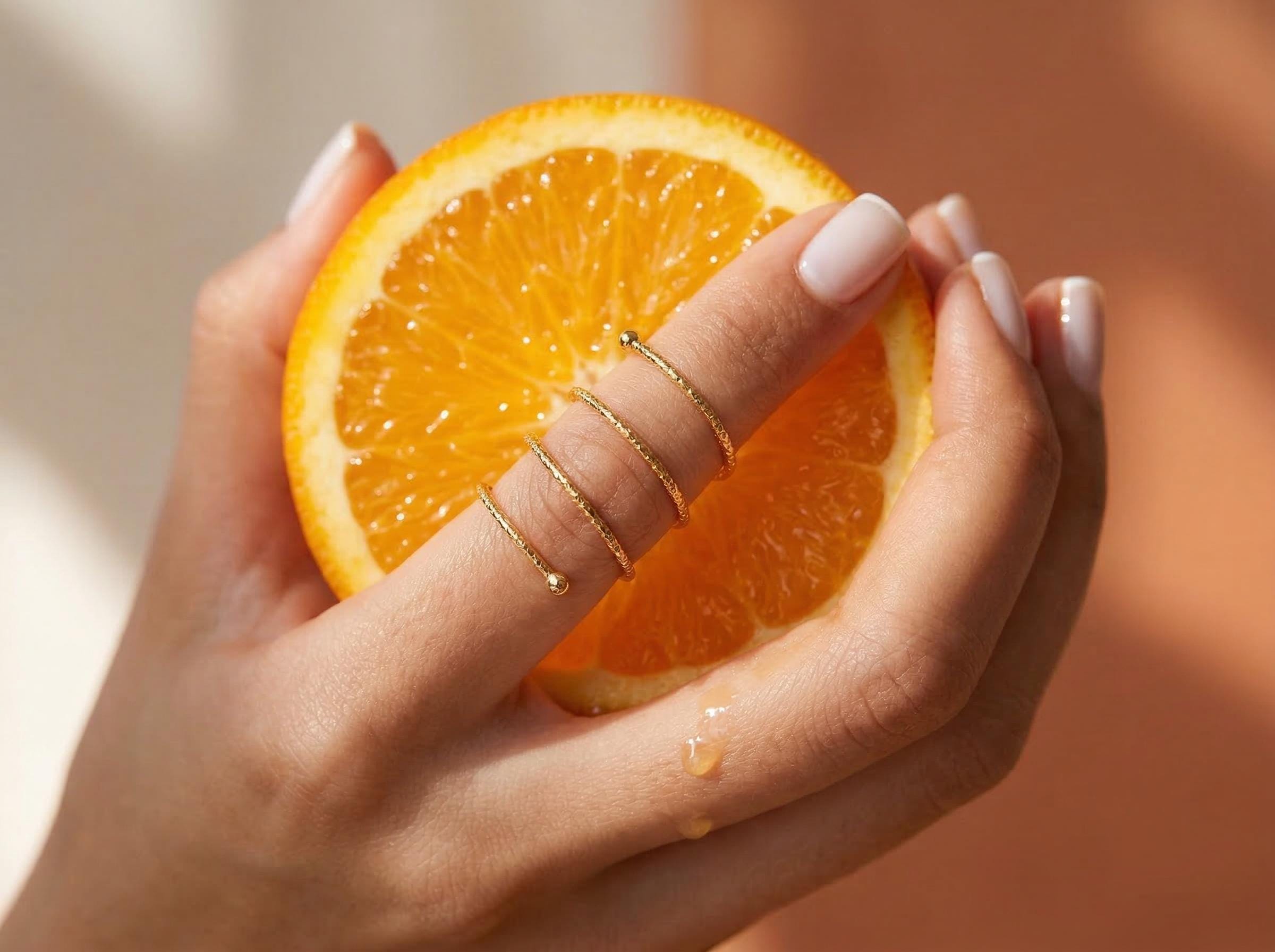 gold stack illusion ring creating layered band look minimalist multi band wrap ring handmade jewelry