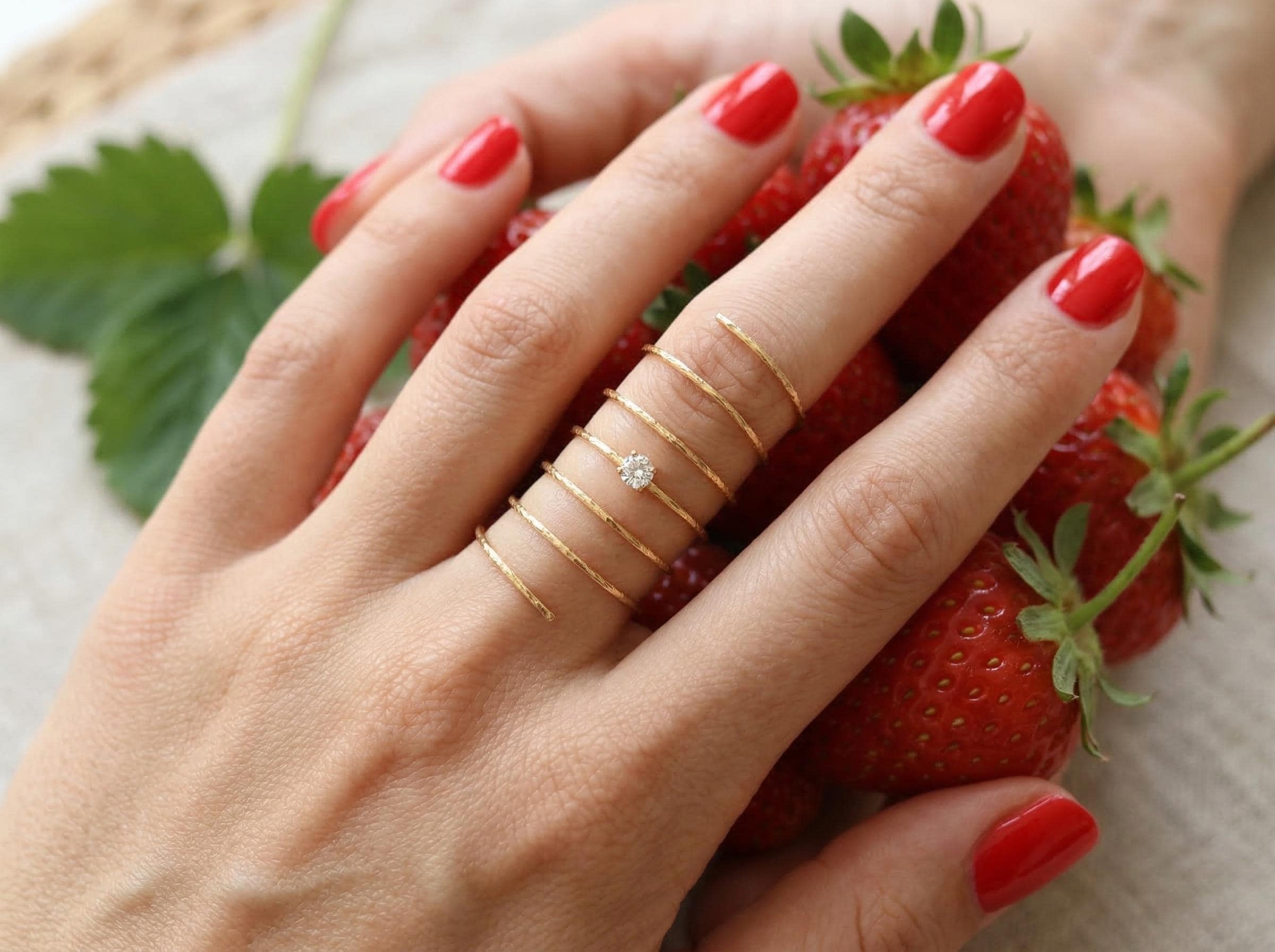 Stack Illusion Ring Gold – Multi Band Wrap Ring, Layered Look Ring, Minimal Thin Gold Ring, Adjustable Handmade Jewelry
