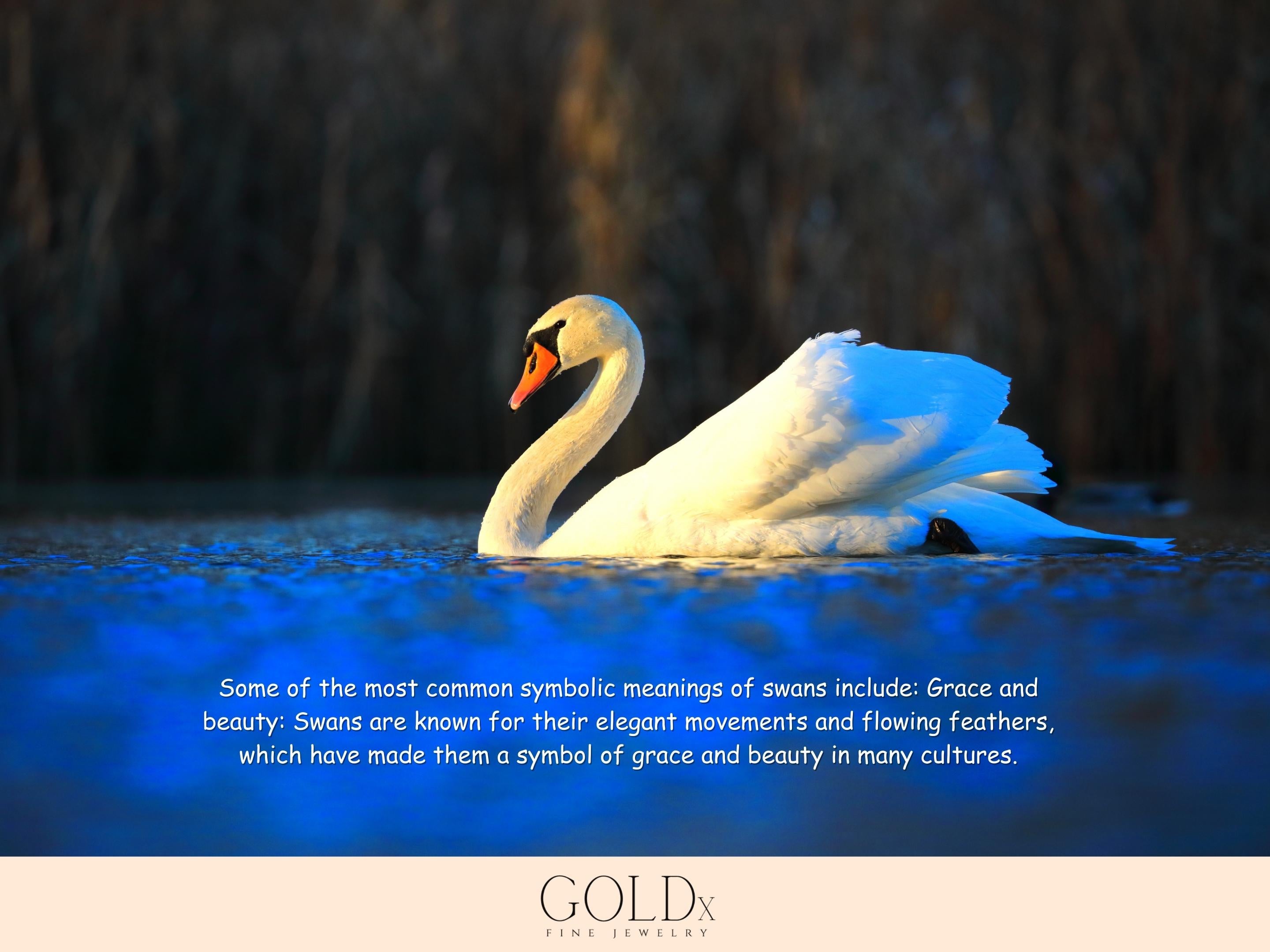 14k Solid Gold Swan Necklace: Green Enamel Pendant, Valentine Gift